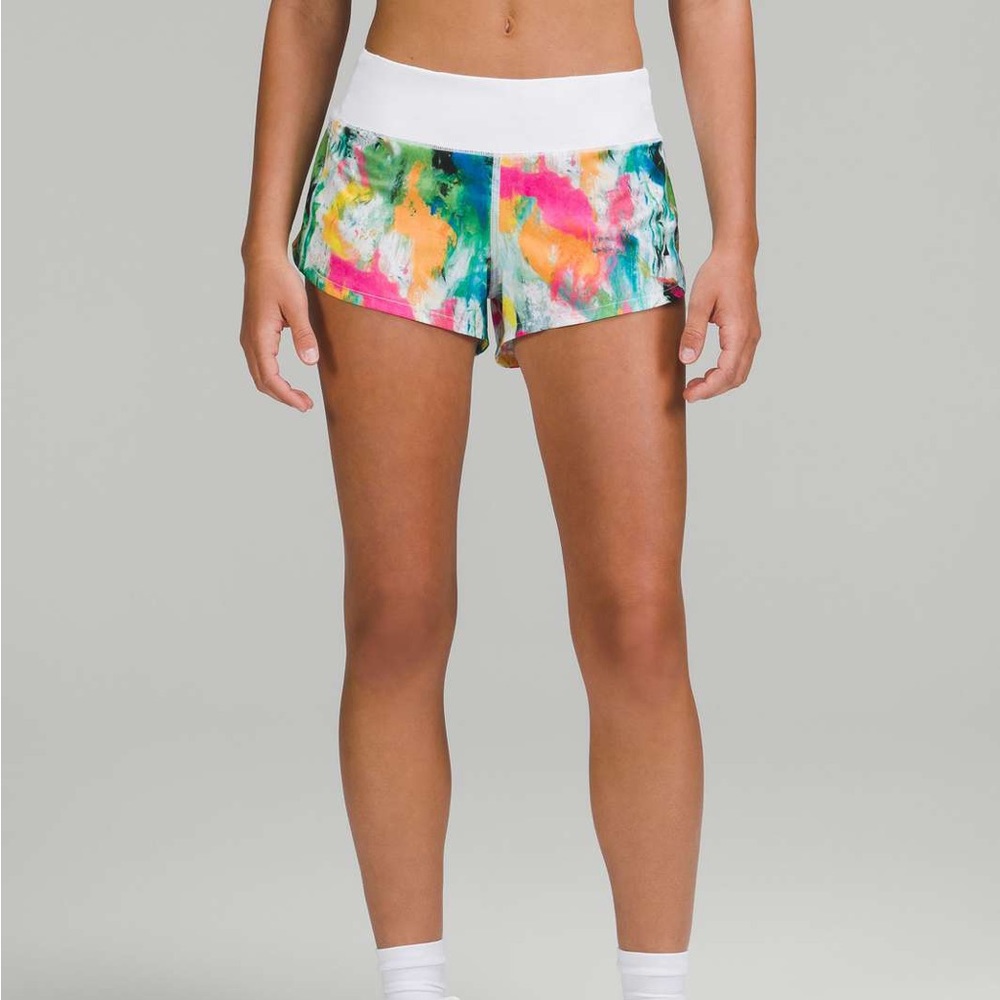 Multicolored lululemon speed ups, size 8, worn 1 time, no flaws